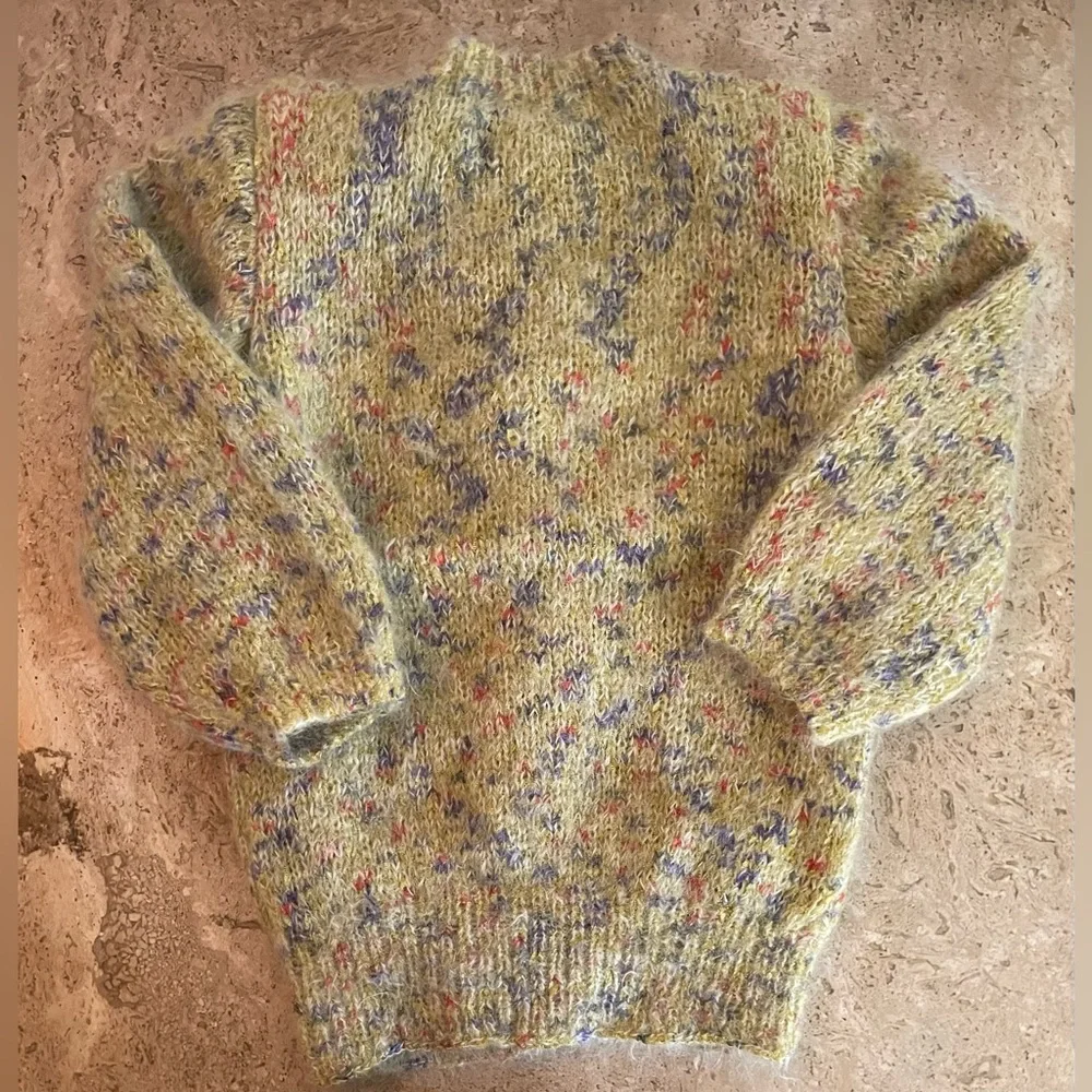 KNITTED Fuzzy Thick Button Up 3/4 Sleeve Lined Cardigan - Picture 4 of 4